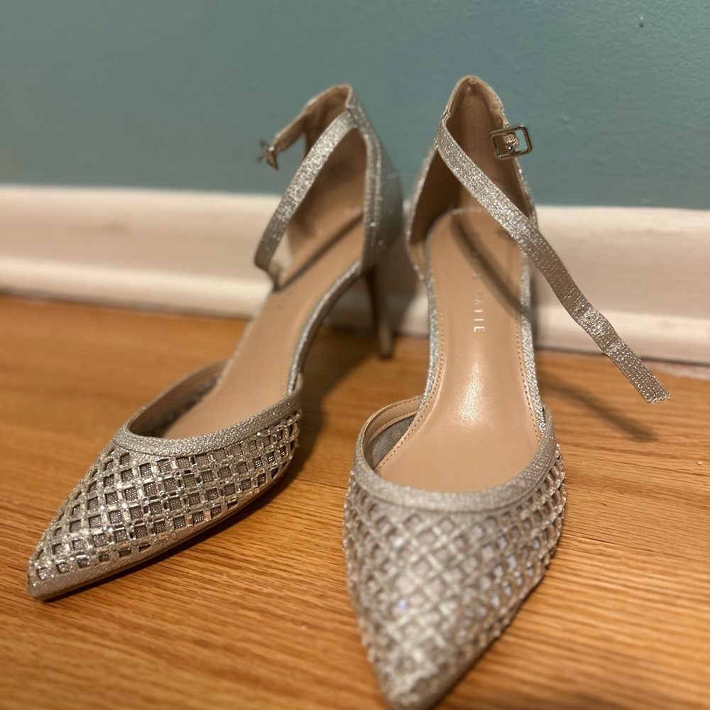 Kelly & Katie Glittering Silver Heels